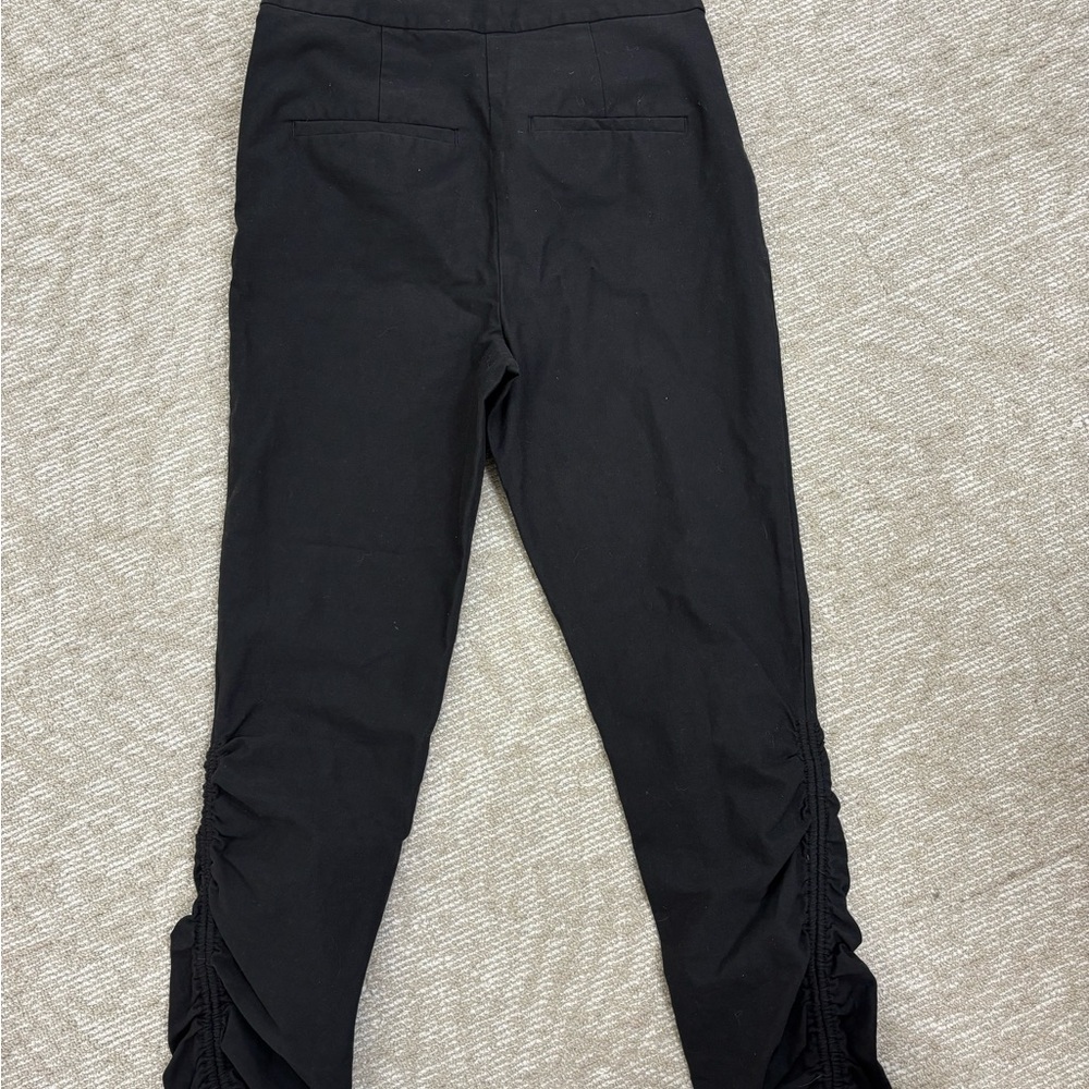 10 Crosby Derek Lam Black Ruched Slim-Leg Pants - Picture 8 of 14